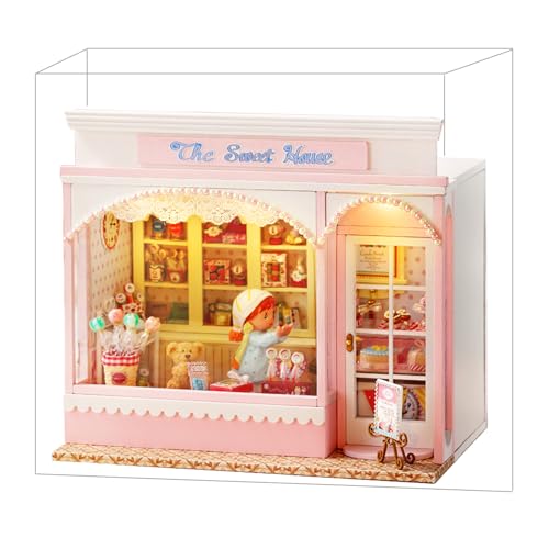 Spilay DIY Miniature Dollhouse Kit with Wooden Furniture, Dust Cover, and LED DIY Dollhouse Kit, Handmade Crafts, Birthday, Christmas, and Valentine's Day Gifts (F-015) von Spilay