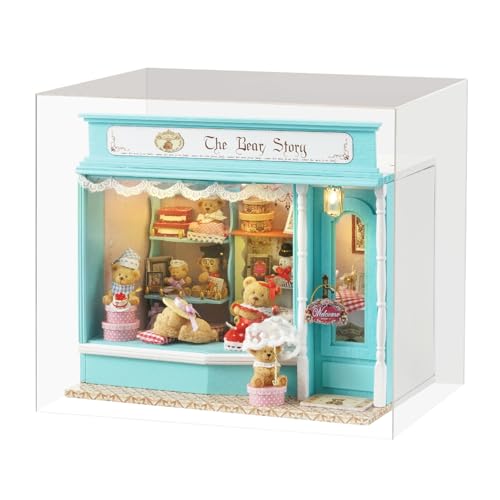 Spilay DIY Miniature Dollhouse Kit with Wooden Furniture, Dust Cover, and LED DIY Dollhouse Kit, Handmade Crafts, Birthday, Christmas, and Valentine's Day Gifts (F-016) von Spilay