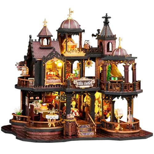 Spilay DIY Miniature House, Puppenhaus-Bausatz im europäischen Burgenstil mit Staubschutzhaube, Spieldose & LED-Beleuchtung, Kreatives Miniatur-Spielzeug für Erwachsene, ES18 Spilay DIY Miniature House, Puppenhaus-Bausatz im europäischen Burgenstil mit Staubschutzhaube, Spieldose & LED-Beleuchtung, Kreatives Miniatur-Spielzeug für Erwachsene, ES18 von Spilay