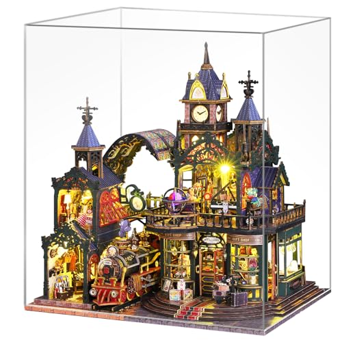 Spilay DIY Miniature House - Puppenhaus Bausatz im Europäischen Burgenstil mit LED-Beleuchtung & Staubschutzhaube & Musikspielwerk, Detailliertes Holzmodell für Erwachsene - ES19 Spilay DIY Miniature House - Puppenhaus Bausatz im Europäischen Burgenstil mit LED-Beleuchtung & Staubschutzhaube & Musikspielwerk, Detailliertes Holzmodell für Erwachsene - ES19 von Spilay