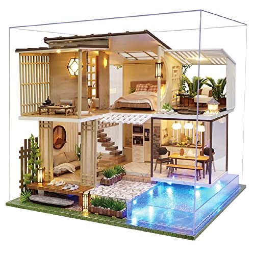 Spilay DIY Puppenhaus, Mini Moderne Villa Modell Bausatz mit Spieluhr, 1:24 Maßstab kreative Puppenhaus, Beste Weihnachten Geburtstag Geschenk für Liebhaber (Florenz) (Elegant and Quiet) von Spilay