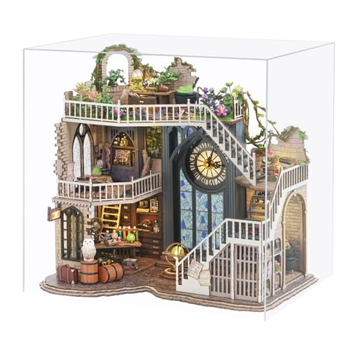 Spilay Miniatur-Puppenhaus-Holzmöbel-Set, handgefertigtes Mini-modernes Modell plus mit Staubschutz, Maßstab 1:24, kreatives Puppenhaus für Liebhaber, Freund, Geschenk (Magic House-LV003) von Spilay