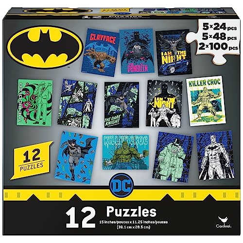 DC Comics, Batman Puzzle, Superheld, Gotham, Killer, Croc Dark Knight, Clayface, Riddler Pinguin, für Erwachsene und Kinder ab 4 Jahren, 12 Stück von Spin Master Games