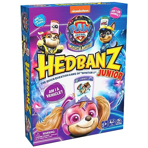 Hedbanz Junior PAW Patrol The Mighty Movie Game - Familienspiele Spiele für Familienspielabend Kinderspiele Kartenspiele für Familien und Kinder ab 5 Jahren von Spin Master Games