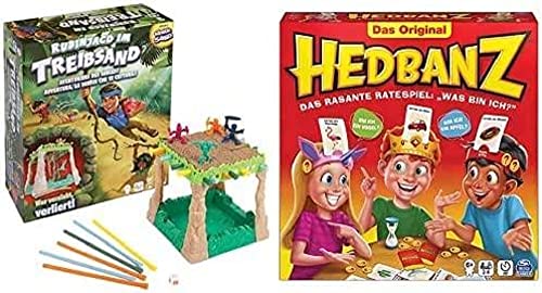 Hedbanz - das rasante Ratespiel für die ganze Familie - Neuauflage mit tollem Spielmaterial + Spin Master Games - Rubinjagd im Treibsand, das Abenteuerspiel mit original Kinetic Sand von Spin Master