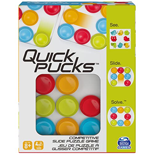 Spin Master Games Quick Pucks Puzzle-Spiel für unterwegs, für Erwachsene und Kinder ab 8 Jahren von Spin Master Games