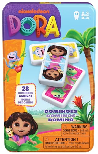 Spin Master Games, Dora The Explorer Domino Set Tragbare Mini Aufbewahrung Spiele für Kinder Dora The Explorer Spielzeug 2-4 Spieler Spin Master Games, Dora The Explorer Domino Set Tragbare Mini Aufbewahrung Spiele für Kinder Dora The Explorer Spielzeug 2-4 Spieler von Spin Master Games