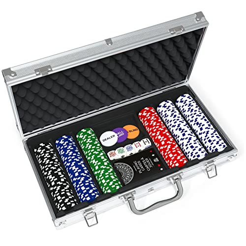 Spin Master Games Cardinal, Juego de póquer de 300 Piezas con Estuche de Aluminio y fichas Profesionales de 11.5 g más 5 Dados de póquer, para Adultos y ni?os a Partir de 10 a?os von Spin Master Games