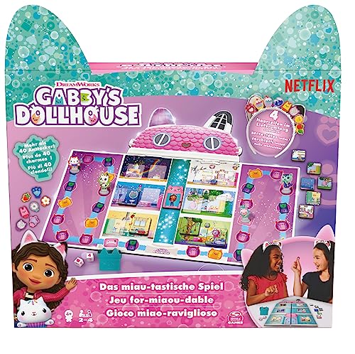 Spin Master Games Gabby's Dollhouse, Das MIAU-tastisches Spiel - Brettspiel zur beliebten Vorschulserie auf Netflix, für 2-4 Spieler, ideal für Kinder ab 4 Jahren von Spin Master Games