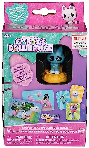 Spin Master Games Gabby's Dollhouse Match-ical Spiel - Zuordnungsspiel mit Karten und CatRat Figur, im Design der beliebten Vorschulserie Gabby's Dollhouse auf Netflix, für 2 Spieler ab 4 Jahren von Spin Master Games