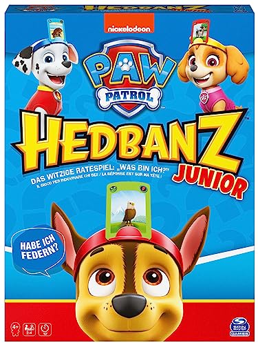 Spin Master Games - Hedbanz Junior – Paw Patrol, das witzige Ratespiel für 2-4 Spieler ab 4 Jahren, mit vereinfachter Spielregel für die jüngsten Fellfreunde von Spin Master Games