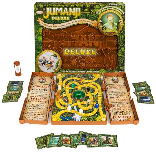 Spin Master Games - Jumanji - das actiongeladene Familienspiel, DELUXE-Version mit Spielcomputer inkl. Licht- und Soundeffekten; für 2–4 mutige Abenteurer ab 8 Jahren von Spin Master Games