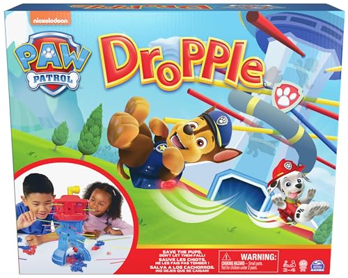 Spin Master Games - PAW Patrol Dropple - spannend-lustiger Spieleklassiker in der Welt der PAW Patrol, für 2-4 Fellfreunde-Fans ab 4 Jahren von Spin Master Games