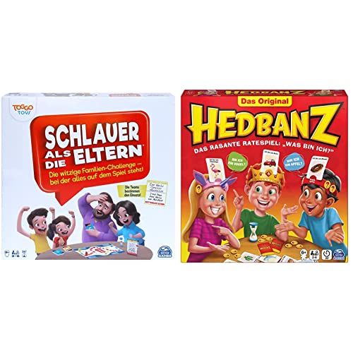 Spin Master Games - Schlauer als die Eltern, spaßiges Quiz- und Actionspiel & Hedbanz - das rasante Ratespiel für die ganze Familie - Neuauflage mit tollem Spielmaterial, für 2-6 Spieler ab 6 Jahren von Spin Master Games