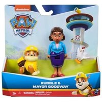 PAW Patrol Hero Pups – Actionfiguren-Set mit 1 Rubble Hundefigur, 1 Bürgermeisterin Gutherz Figur und 1 Henrietta Hühner Figur von Spin Master International B.V.