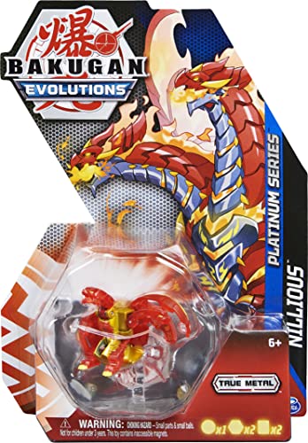 Bakugan Evolutions: Pack 1 Bakugan Die-Cast Saison 4: Pyrus Nillious - 1 Bakugan aus Metall mit 2 Bakucores und 2 Sammelkarten von Spin Master