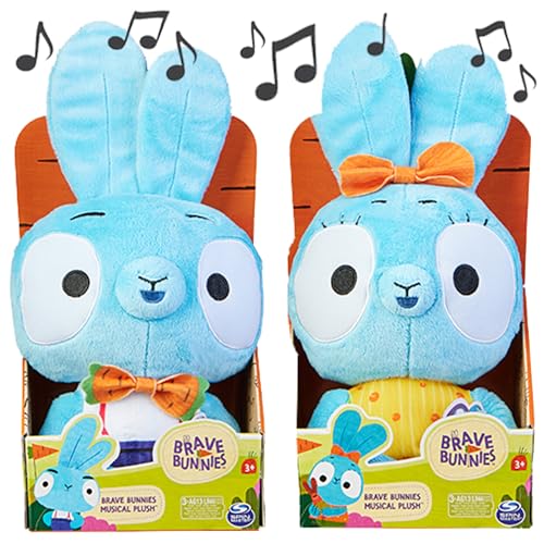 Brave Bunnies Interaktiver Feature Plüsch, mit Musik und Geräuscheffekten, ca. 35-38cm große Stofftierfiguren, Spielzeug für Kinder ab 3 Jahren, Zufallsauswahl, einzeln verkäuflich (Nicht im Set) von Spin Master