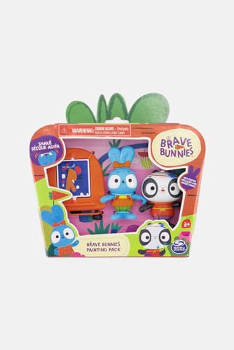 Brave Bunnies Painting Pack, Malen mit Boo Hase und Panda, mit 2 Actionfiguren und 1 Leinwand als Zubehör, Spielzeug für Kinder ab 3 Jahren, Basic Figuren Set von Spin Master