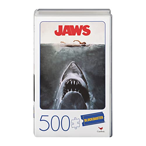 Cardinal Games Jaws Movie 500 Teile Puzzle in Kunststoff Retro Blockbuster VHS Videokoffer von Spin Master