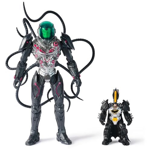 DC Comics, Metal Force Brainiac vs. Batman Actionfiguren-Set, 30,5 cm, extra groß, Brainiac, exklusive 10,2 cm große Batman-Figur, inklusive Charakterkarte, Kinderspielzeug für Jungen und Mädchen ab 4 von Spin Master