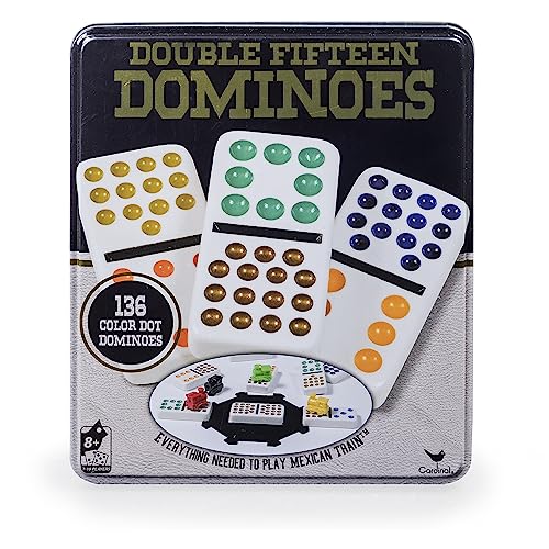 Double 15 Color Dot Dominoes in a Collectors Tin (styles will vary) by Cardinal Industries von Spin Master