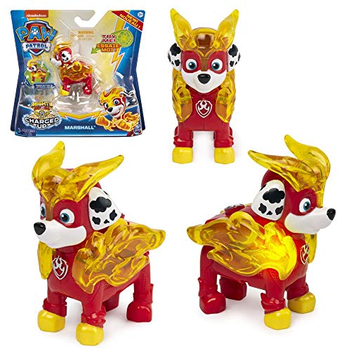 SPINMASTER – 6055929 – PAW Patrol – Mighty Pups Charged Up Action Pup Spielfigur mit Lichteffekt, Marshall von Spin Master