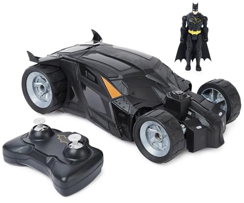 DC Comics Batman Batmobile mit Fernsteuerung (2,4 GHz), einfach zu fahren, kompatibel mit den Batman-10cm-Figuren, mit Batman-Figur, Maßstab 1:20, ab 4 Jahren von Batman