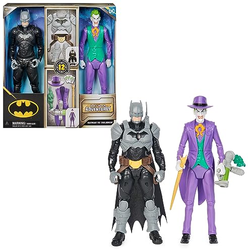 DC Batman Adventures Batman vs The Joker Action-Figuren Set, 30 cm - 2 voll bewegliche Figuren mit 12 Ausrüstungsgegenständen für spannendes Rollenspiel, Spielzeug für Kinder ab 4 Jahren von DC Comics