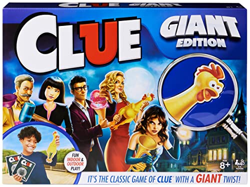 SPIN MASTER GAMES 6062876 Clue Classic Mystery Party Retro Brettspiel mit großer Drehung: große Räume, riesige Karten und Schaumstoffwerkzeuge, für Kinder und Familien ab 8 Jahren von Spin Master Games