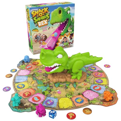 Snack-O-Saurus Rex – ein interaktives Brettspiel für Snack-Liebhaber & Dino-Fans, lustiges Familienspiel, Brettspiel für Familienspielabend, für Kinder ab 5 Jahren von Spin Master