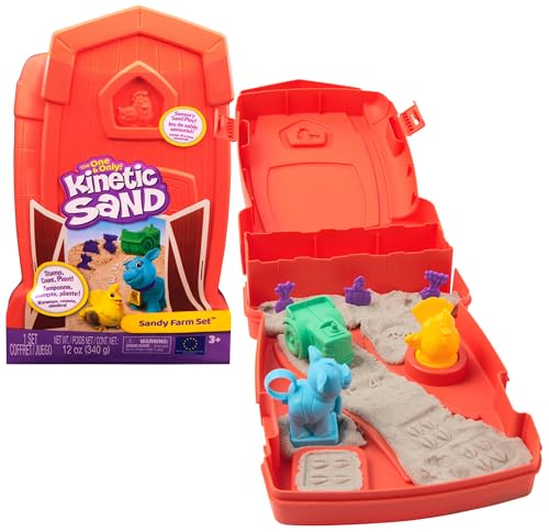 Kinetic Sand Sandy Farm Set - mit 340 g magischem Sand aus Schweden, 2 Stempeltieren, 1 Traktor und Zubehör für kreatives Indoor-Sandspiel, ab 3 Jahren Kinetic Sand Sandy Farm Set - mit 340 g magischem Sand aus Schweden, 2 Stempeltieren, 1 Traktor und Zubehör für kreatives Indoor-Sandspiel, ab 3 Jahren von Kinetic Sand