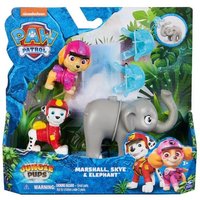 PAW Patrol Jungle Pups – Hero Pups Figuren-Set mit 2 Hundefiguren (Marshall & Skye) und einer Elefanten-Figur mit Wurffunktion von Spin Master International B.V.