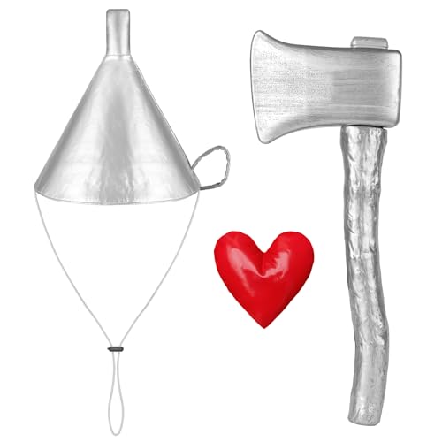 Spinosaurus 3stück Blechmann Zubehör für Erwachsene Kinder Silberne Plastik Axt Trichterhut mit Herzbrosche für Halloween Karneval Kostüm Spinosaurus 3stück Blechmann Zubehör für Erwachsene Kinder Silberne Plastik Axt Trichterhut mit Herzbrosche für Halloween Karneval Kostüm von Spinosaurus