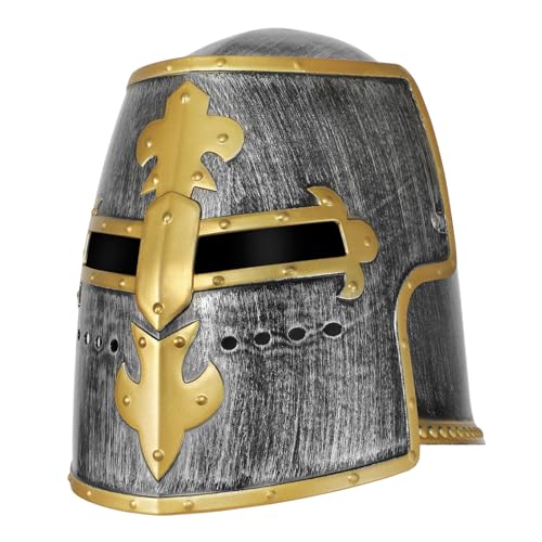 Spinosaurus Mittelalter Ritterhelm Helm,Kreuzritter Gladiator Helm Ritter Kostüm Zubehör St Martin Cosplay Fastnacht Kostüme Ausgefallene Kopfbedeckung von Spinosaurus