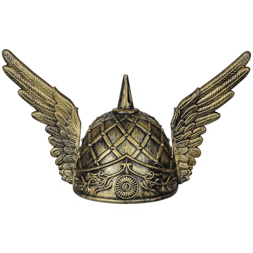 Spinosaurus Wikinger Helm für Erwachsene Mittelalter Wikinger Mütze Mit Flügel Römerhelm Wikinger Kostüm Zubehör für Karneval,Halloween,Fastnacht,Mottoparty von Spinosaurus