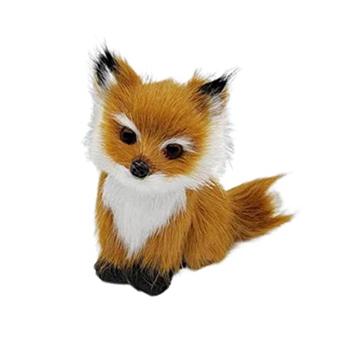 Niedliche Simulation Fuchs Schöne Realistische Mini Tier Figur Plüschtier Ornament Kunststoff Kunstfell Fuchs Figuren Tier Modell Ornament Auto Dekoration Weihnachten Geburtstag Geschenke, Braun A von SpirWoRchlan