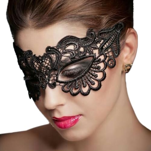 Venezianische Masken, Mardi Gras Masken für Maskerade Nacht, Spitze Halbgesichtsmasken für Frauen, Karnevalsmasken Halloween Kostüm Maske, venezianische Partymaske für Frauen, Karnevalsmaske, Schwarz von SpirWoRchlan