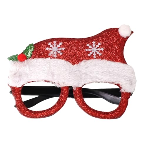 Weihnachtsbrille zum Tragen, Glitzer-Party-Brille, Kostümdekoration für Kinder und Erwachsene, Weihnachts-Neuheit, Brille, Kostüm, Partybrille, Rahmen für Weihnachtsfeier, Gastgeschenke E von SpirWoRchlan