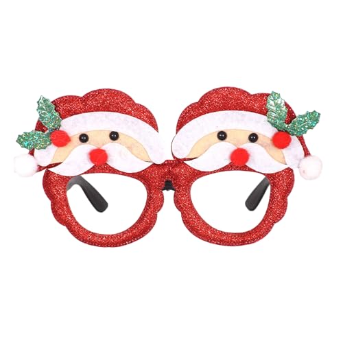 Weihnachtsbrille zum Tragen, Glitzer-Party-Brille, Kostümdekoration für Kinder und Erwachsene, Weihnachts-Neuheit, Brille, Kostüm, Partybrillenrahmen für Weihnachtsfeier, Gastgeschenke O von SpirWoRchlan