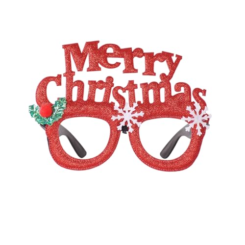 Weihnachtsbrille zum Tragen, Glitzer-Party-Brille, Kostümdekoration für Kinder und Erwachsene, Weihnachts-Neuheit, Brille, Kostüm, Partybrillenrahmen für Weihnachtsfeier, Gastgeschenke P von SpirWoRchlan