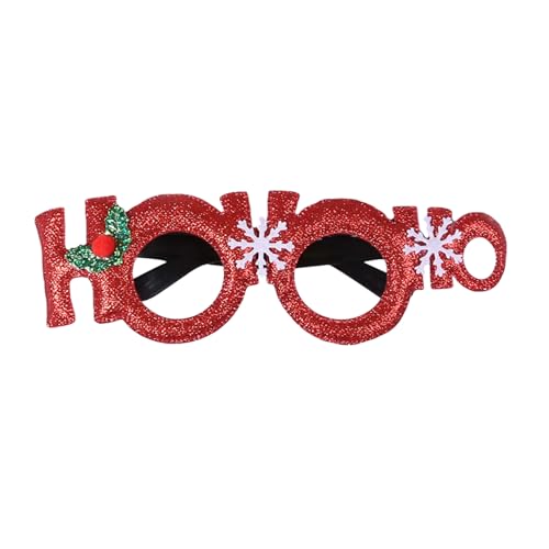 Weihnachtsbrille zum Tragen, Glitzer-Party-Brille, Kostümdekoration für Kinder und Erwachsene, Weihnachts-Neuheit, Brille, Kostümparty, Brillenrahmen für Weihnachtsfeier, Gastgeschenke Q von SpirWoRchlan