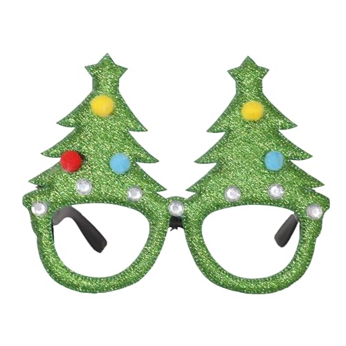 Weihnachtsbrille zum Tragen, Glitzer-Partybrille, Kostümdekoration für Kinder und Erwachsene, Weihnachts-Neuheit, Brille, Kostümparty, Brillenrahmen für Weihnachtsfeier, Gastgeschenke D von SpirWoRchlan