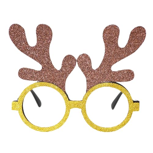 Weihnachtsbrille zum Tragen, Glitzer-Partybrille, Kostümdekoration für Kinder und Erwachsene, Weihnachts-Neuheit, Brille, Kostümparty, Brillenrahmen für Weihnachtsfeier, Gastgeschenke J von SpirWoRchlan