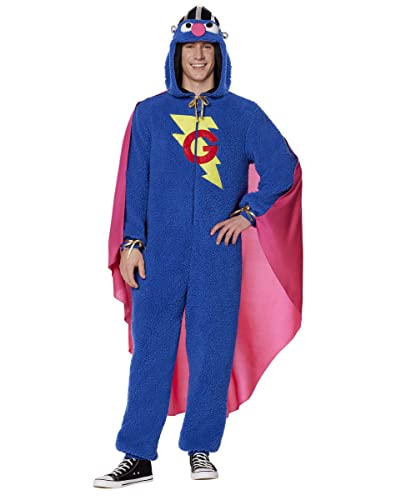 Spirit Halloween Super Grover Sesamstraße Einteiler-Kostüm für Erwachsene, Größe L/XL von Spirit Halloween