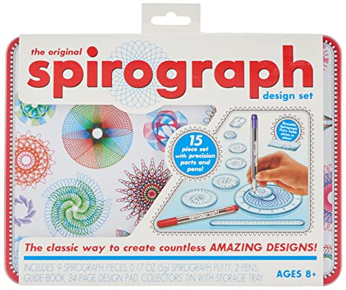 GRANDI GIOCHI 8056379008958 Spirograph Design Set Tin Kinder-Papeterie und Aufkleber, Mehrfarbig, 16 x 21.5 x 2 cm von Grandi Giochi