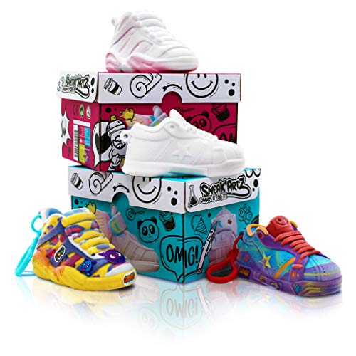 Splash Toys 32236 SNEAK'ARTZ Shoebox Fuchsia – kreative Freizeit – Design und Personalisieren Sie Ihre Basketballs, ab 5 Jahren, Weiß, Blau, 10 cm von Splash Toys