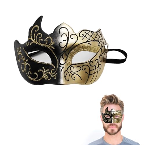 Spldsun Venezianische Maske, Maskenball Masken, Masquerade Mask, für Halloween, Abschlussball, Fasching Party KostüM Masken (Schwarz Und Gold) von Spldsun