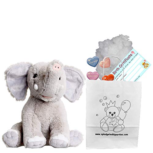 Elefant (25cm) - Teddybär weiches Plüsch-Spielzeug - Teddybären zum Selbermachen - Bauen Sie Ihren eigenen Teddybär - ohne Nähen von Splodge Teddy Parties