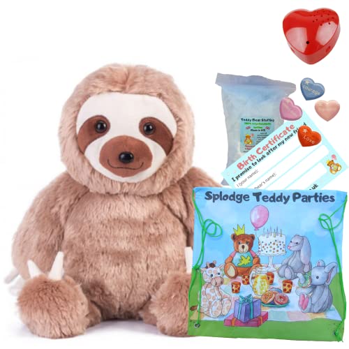 Faultier Plüschtier – Bauen Sie Ihren eigenen Teddybär Bastelset – kein Nähen (40 cm Kit mit Stimmaufnahme) von Splodge Teddy Parties