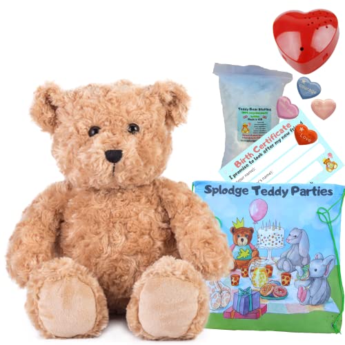 Klassischer Braunbär - Teddybären zum Selbermachen - Basteln Sie Ihren eigenen Teddybär - 40cm (Kit mit Aufnehmbares Soundmodul) von Splodge Teddy Parties